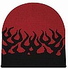 Red with Black Flames Beanie